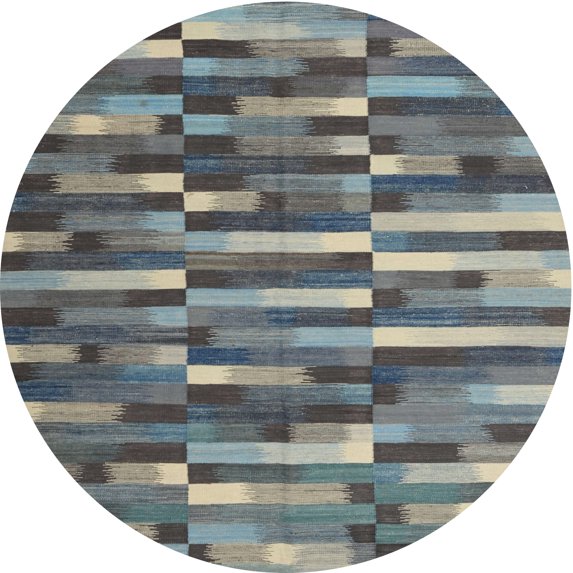 Ahgly Company Machine Washable Indoor Round Contemporary Iron Gray Area Rugs, 6' Round
