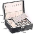 thumbnail image 2 of Leather Jewellery Box Storage Case for Rings, Earrings, Bracelets, Necklaces Jewellery Organiser, 2 of 3