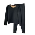 thumbnail image 6 of Tauxra Women's Long Sleeve Pajama Sets, Solid Color Round Neck Thermal Sleepwear for Home, 6 of 6