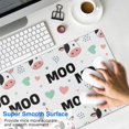 thumbnail image 4 of Long Mouse Pads for Desk,White Cow Moo Heart Pattern Desk Mats on Top Of Desks, Desk Mouse Pad Extra Large with 3mm Non-Slip Base and Stitched Edge for Gaming,Office,Work,Home 31.5"x11.8", 4 of 6