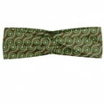 thumbnail image 1 of Geometric Headband, Abstract Crisscrossing Wavy Linked Lines Circles Round Pixel Art, Elastic and Soft Women's Bandana for Sports and Everyday Use, Grey Red Coconut, by Ambesonne, 1 of 3