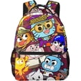 thumbnail image 2 of Anime The Amazing World of Gumball Backpack Canvas Funny Couple Backpacks 3D Large Capacity Travel Bags Gym Daypack Unisex, 2 of 7