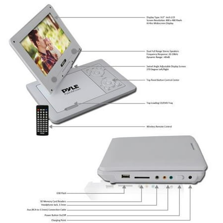 Sound Around & Pyle Industries PDV91WT 9 in. Portable DVD Player