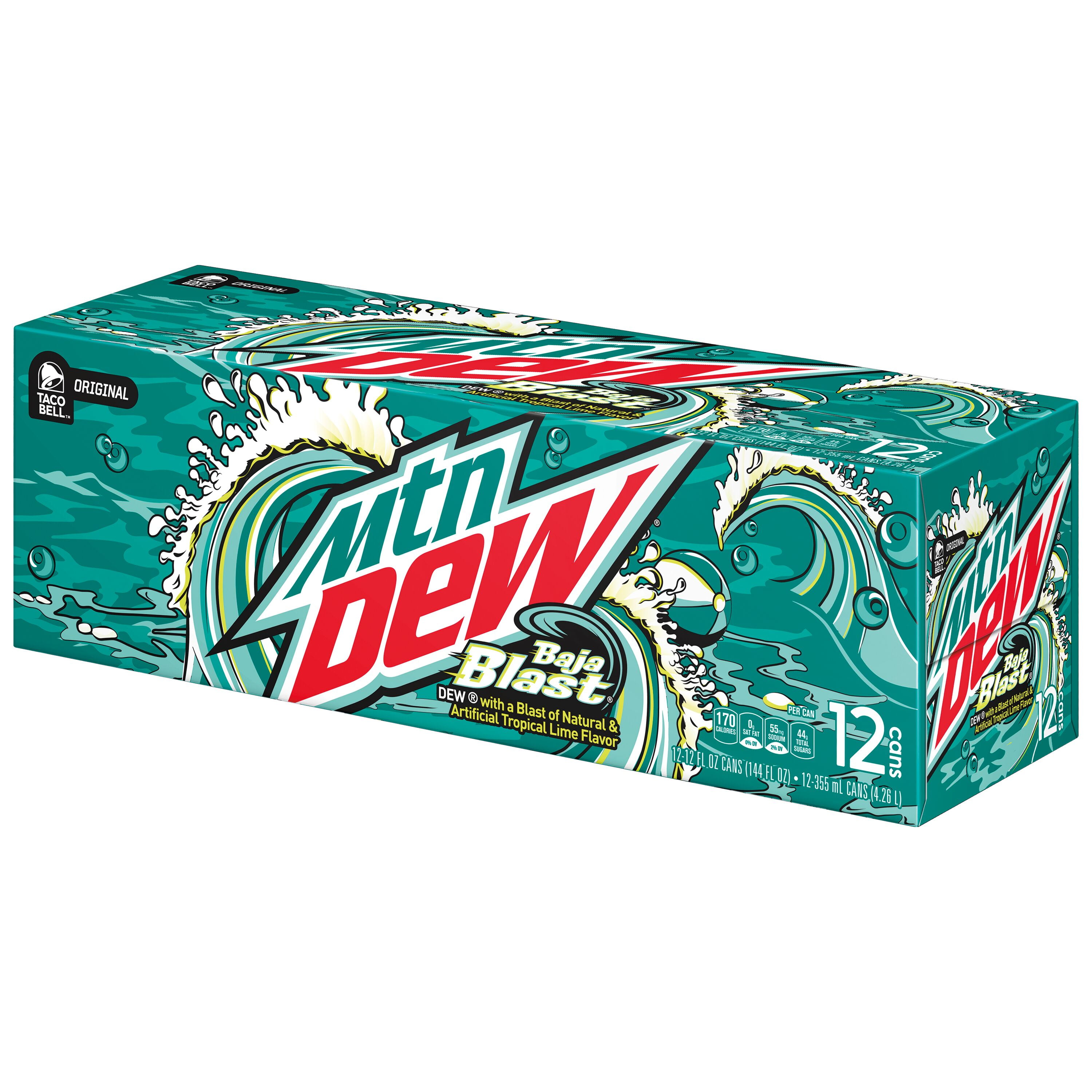 Mountain Dew Baja Blast 12 oz Cans - 12 Pack