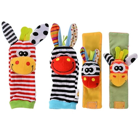 4 x Newest Wrist Rattle Toys Baby Infant Soft Rattles Toy Developmental