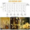 thumbnail image 5 of FZFLZDH 12 Stars 138 LED Curtain String Lights, Window Curtain Lights with 8 Flashing Modes Decoration for Christmas, Wedding, Party, Home, Patio Lawn, Multicolour, 5 of 5