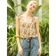 thumbnail image 2 of Blusa floral sin mangas de gasa con correa de decoración de pajarita sin mangas para mujer Albaricoque XL, 2 of 6