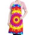 thumbnail image 5 of Rainbow Tie Dye Mandala Pattern Apron-Garden Aprons for Women with Pockets-Cotton Linen Waterproof Kitchen Cooking Gardening Aprons Adjustable for Kitchen,Cooking,BBQ and Salon 33x27 Inch, 5 of 7
