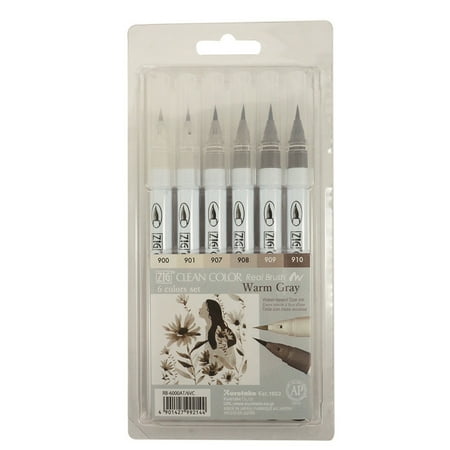 UPC: 0847340039754 | Zig Clean Color Real Brush Mark St 6VC Wrm Gray6pc