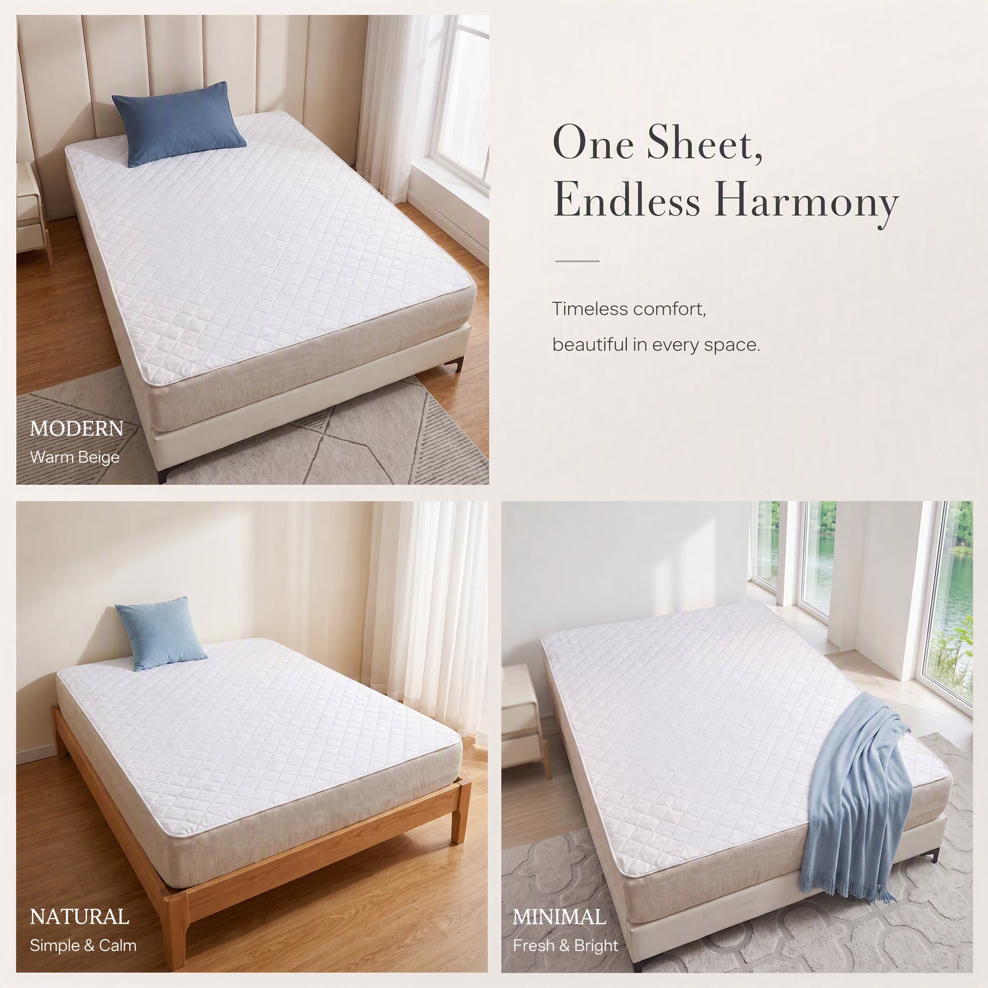 Unique Bargains Microfiber Bed Sheet Mattress Protector Textured Bedding White 60"x80"