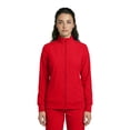 thumbnail image 2 of Natural Uniforms Women’s Zip-Front Warm-Up Jacket – 4-Way Stretch, Moisture-Wicking, Contemporary Fit–Medical Scrubs Jacket (Red, 3X-Large), 2 of 7