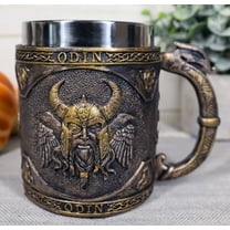 Norse Mythology Viking God Odin Alfather Coffee Mug 13oz Resin Drink Cup Tankard