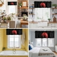 thumbnail image 5 of Red Fruit Valance Curtain Berry Drops Black Background Modern Art Window Valances Rod Pocket Short Curtains Window Treatments for Kitchen Bedroom Bathroom Laundry 60" x 14", 5 of 9