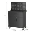 thumbnail image 5 of Aobabo Metal Mobile Storage Cabinet with 2 Storage Drawers, Rolling Tool Chest with Pegboard, Industrial Utility Garage Tool Cart for Warehouse, Garage, Workshop (Assembly Required), 5 of 9