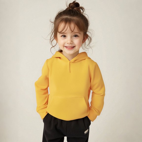 Hoddies Yellow Hoodies Long Sleeve Pullover Hoodie Sweatshirt Fall Winter Clothes Little Girls Clothes 4T
