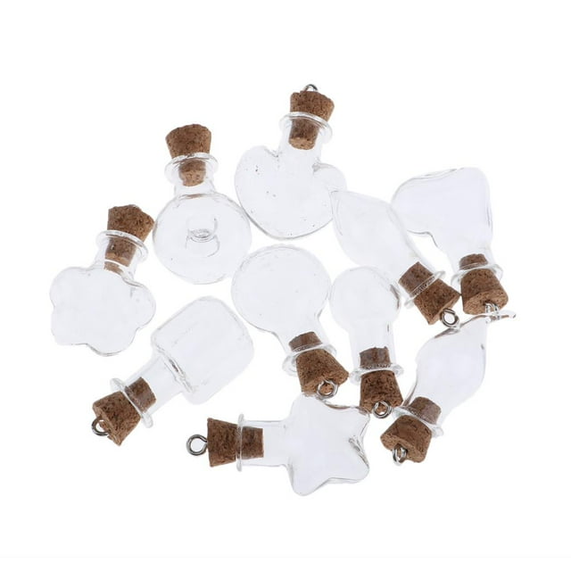 10pcs Botellas de Viales Tapón de corcho Almacenamiento decorativo Colgante Joyas