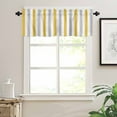 thumbnail image 3 of Orange Grey Striped Curtain Valance for Windows/Kitchen/Living Room/Bedroom, Geometric Vertical Stripes White Rod Pocket Window Treatment Short Drape Topper Small Tier Cafe Curtains Panel 54X18, 3 of 8