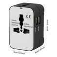 thumbnail image 5 of Cargador Global en para Celular Adaptador Enchufe CA Pared para Con Dos Puertos Carga USB Adecuado para EE. UU. UE Reino Unido Y Australia (base Negra Lado Blanco), 5 of 5