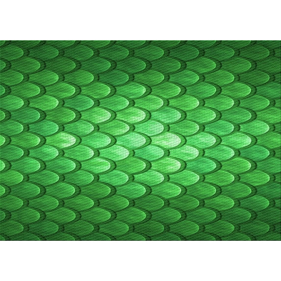 Ahgly Company Machine Washable Indoor Rectangle Transitional Green Area Rugs, 4' x 6'
