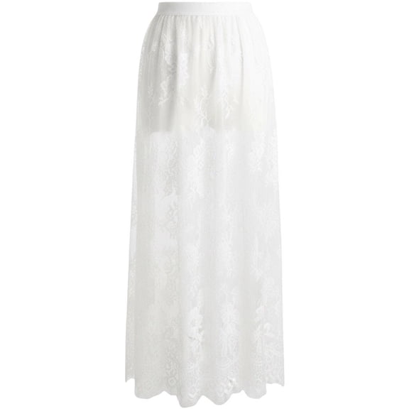 Slccxzc Lace Slip Underskirt, Floral Hem Half Slip for Cheongsam Hanfu Qipao
