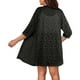 thumbnail image 4 of Tops Henley para mujer,Cárdigan holgado de encaje con mangas 3/4 para mujer, blusa con cuello en V, tejido suave, ideal para el hogar, sopatenor, 4 of 7