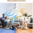 thumbnail image 5 of Sofucor 52 inch Wood Low Profile White Ceiling Fans with Lights and Remote, Modern Flush Mount Quiet Ceiling Fan for Bedroom, Reversible DC Moto, 5 of 9