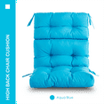thumbnail image 2 of YOOZEKU Outdoor Indoor High Back Chair Cushions Set of 4,Waterproof All-Weather Patio Adirondack Rocking Seat Back Chair Cushions for Outdoor Furniture with Ties,45x22 Inch, Aqua Blue, 2 of 6