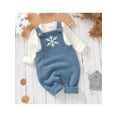 thumbnail image 6 of Bagilaanoe Newborn Baby Girl Boys Knitted Jumpsuit Snowflake Letters Print Sleeveless Bodysuit Overalls 3M 6M 9M 12M 18M Infant Ribbed One Piece Romper, 6 of 9