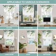 thumbnail image 6 of Eucalyptus Tie Up Curtain Valance for Window,Adjustable Rod Pocket Window Curtains Shades,Sage Green Brown Leaf Boho Minimalist White Light Filtering Valance Drapes for Living Room Bedroom 42"x45", 6 of 9