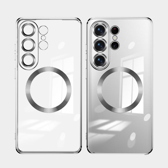 Clear Magnetic for Samsung Galaxy S26 Ultra Case with Lens Protection, Compatible with Magsafe, Military-Grade Protection, Yellowing Resistant, Scratch-Resistant Back, Shockproof Case,Silver