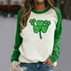 thumbnail image 2 of Camiseta de manga larga con cuello redondo para mujer, informal, con estampado de costuras Pompotops  gfhjh20196, 2 of 4