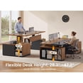 thumbnail image 3 of 77.1" Large Electric Standing Desk with 3 Drawers and Storage Cabinet, Height Adjustable Executive Desk for Home Office Desk, 3 of 7