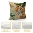 thumbnail image 4 of Qinduosi Kitten with Hat Pillowcases - St Patricks Day Pillow Covers Cat Throw Pillow Covers of Butterflies Pillow Case Decor for Home Sofa White, 4 of 5