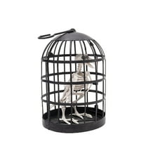 Skeleton Crow in 10" Hanging Cage - Realistic Halloween Decoration for Indoor & Outdoor Use | Spooky Gothic Décor for Porch, Yard & Haunted House Displays