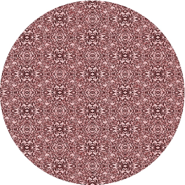 Ahgly Company Tapis Rond Lavable en Machine Intérieur Transitionnel Rouge Safran, 3 Pieds Rond