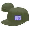 thumbnail image 4 of DouZhe Flat Brim Cap Snapback Hat, Robot Game Prints Adjustable Green Adult Baseball Cap, 4 of 6