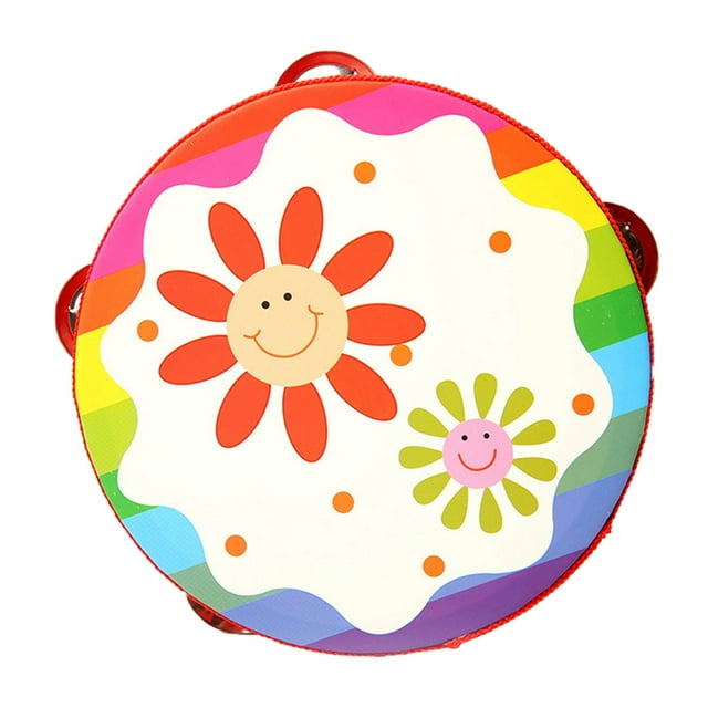 Dsscvnef 6 Inch Handheld Drum with Metal J Percussion Musical Interactive Toy Instrument for Kids Educational Musical Baby Drum Set for 6 Months Miniature Chairs for Crafts 1 12 Drum Set for Girls