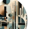 thumbnail image 3 of Designart "Symmetry in Motion Blue and Black I" Modern Geometric Metal Round Wall Decor, 3 of 5