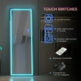 thumbnail image 5 of LVSOMT 63"x20" Full Length LED Mirror with RGB Lights, Free Standing Floor Mirror, Full Body Lighted Mirror, Wall-Mounted Mirror, Dimmable Color-Changing Lighting, White, 5 of 9