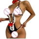 thumbnail image 5 of Gibobby Lencería mujer erótica Conjunto de lencería sexy de encaje suave para mujer, ropa interior transparente con aros de encaje floral(Blanco, G), 5 of 5