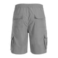thumbnail image 5 of Kalauyu Mens Cargo Sweat Shorts Casual Elastic Waist Drawstring Gym Relaxed Fit Athletic Jogger Shorts with Pockets, 5 of 7