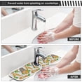 thumbnail image 5 of Coolnut Wood Basket with Watercolor Orange Pumpkins 2PCS Kitchen Faucet Mat Bathroom Faucet Mat Sink Microfiber Cloth Faucet Splash Catcher Faucet Mat Dish Drying Mat Sink Mat for Kitchen Sink 30x5in, 5 of 7