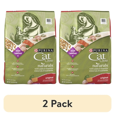 (2 pack) Purina Cat Chow Naturals Dry Cat Food Chicken & Salmon 18 lb Bag