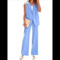 thumbnail image 1 of Conjuntos de 2 Piezas para Mujer: Chaleco Sin Mangas y Pantalón , Conjunto de Blazer Informal de Negocios. Azul S, 1 of 7