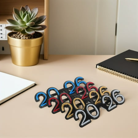 EXHUMKY 4-Pack 2026 New Year Glasses in Assorted Colors Photo Props for Party and Celebration