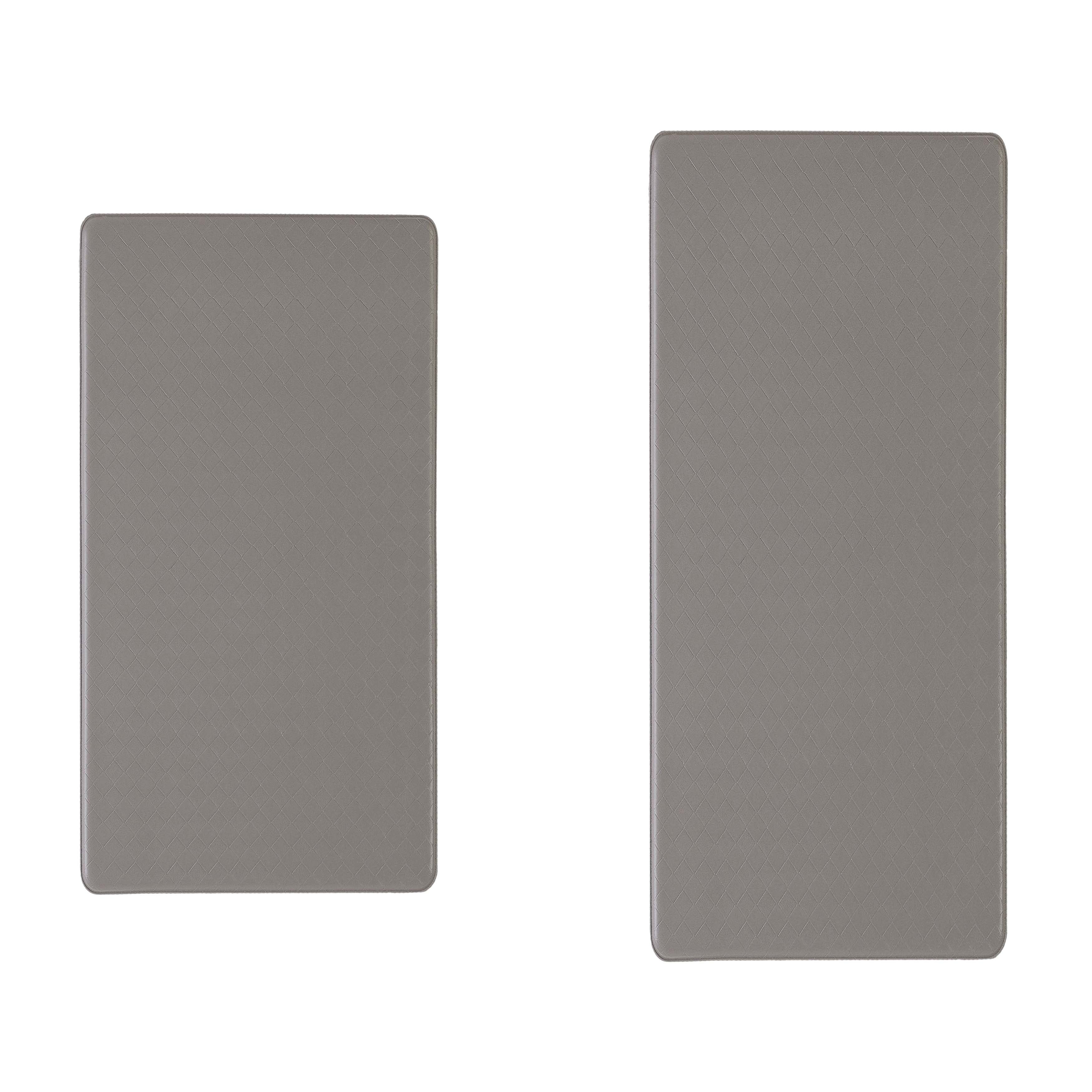 Anti-Fatigue Kitchen Mat Set, Gray, Playa Basketweave by Chef Gear, 17.5 in. x 48 in. / 17.5 in. x 28 in.