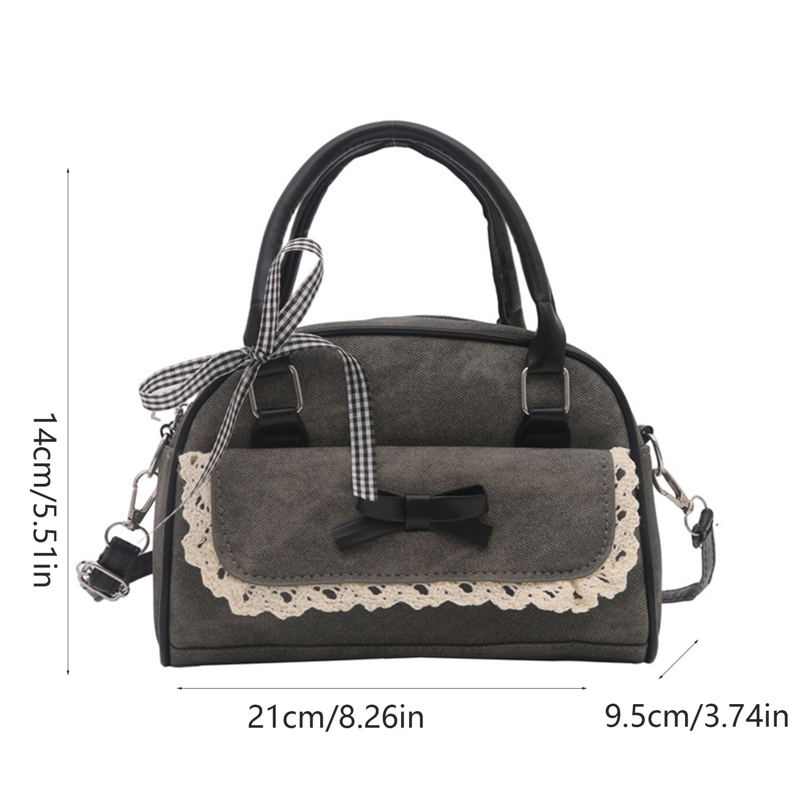 NWOKYZGH Denim Purse with Bow Crossbody Shoulder Bag Bling Small Jean Purses for Women Aesthetic Handbags