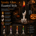 thumbnail image 5 of Halloween Ghost Hand Candle Holders,Halloween Candle Holder with Skeleton Hands,8.27IN Ghost Candle Holder For Halloween Decor,Indoor Decor Purple, 5 of 9