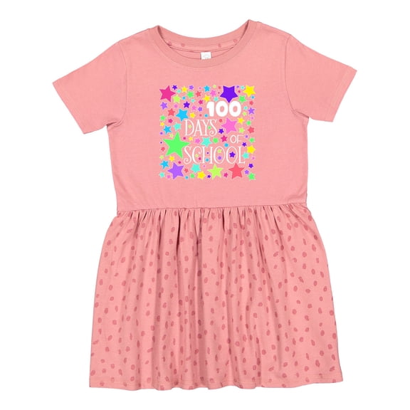 Inktastic 100 Days of School Pastel Stars Girls Toddler Dress