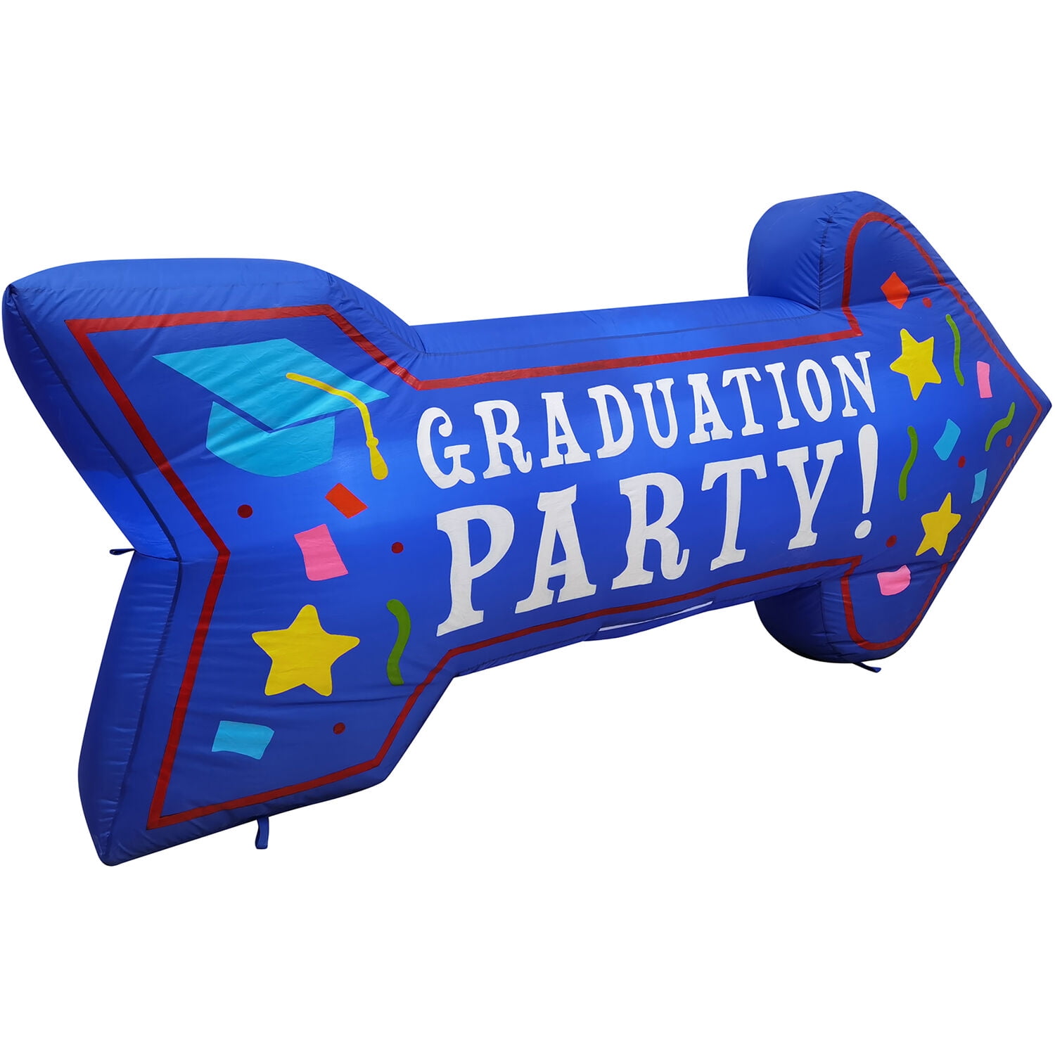 Fraser Hill Farm 8-Ft. Wide Graduation Party Arrow | Outdoor Blow-Up Inflatable with Lights | FHINGDPRTY081-L